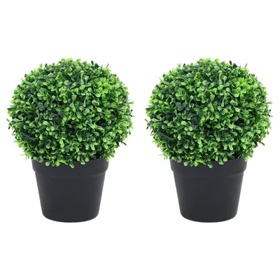 Gossi plante artificiale cimisir cu ghiveci, 2 buc. verde 32 cm minge