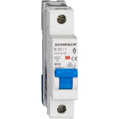 Siguranta automata AMPARO 1P 25A, curba B, 6kA Schrack AM618125