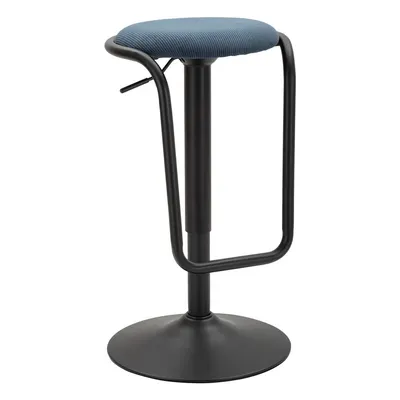 Scaun de bar petrol/negru cu înălțime ajustabilă tapițat (înălțime șezut 61 cm) Destiny – Mauro Ferretti