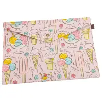 Plic textil cu capsă magnetică - model inghetata roz - 33x23.5cm - Default Title