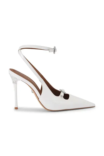 Kurt Geiger London pantofi cu toc stiletto din piele Buckle Point Court White