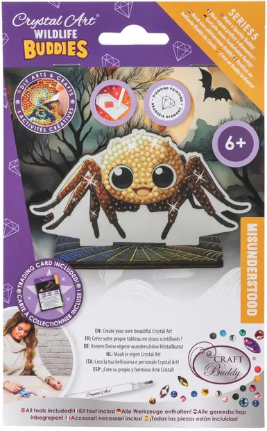 Set de broderie cu diamante Craft Buddy - Crystal Art Buddies: Păianjen, 7 piese