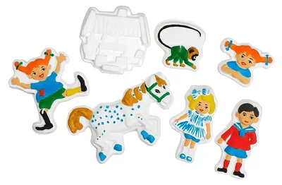 Set creativ Pippi - Confecționează singur figurine din ghips pentru colorat, Pippi Șosețica