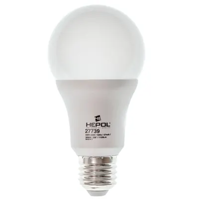 Bec LED HEPOL DIMABIL, forma A65, E27, 12W, 25000 ore, lumina calda