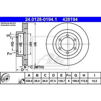 Disc frana ATE 24.0128-0194.1
