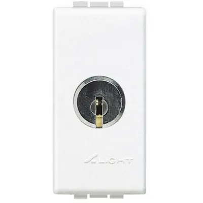 Buton cap-scara cu cheie 16 AX 250 Vca LiVing Light - chei diferite - alb