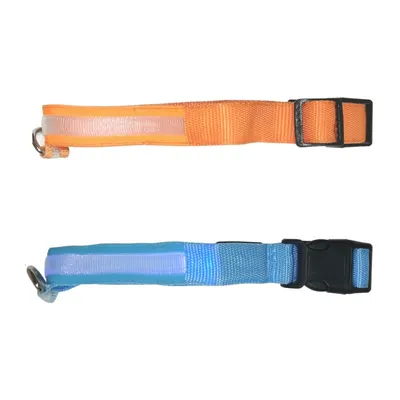 Zgarda caini, diverse culori, cu leduri luminoase, 30-42 cm