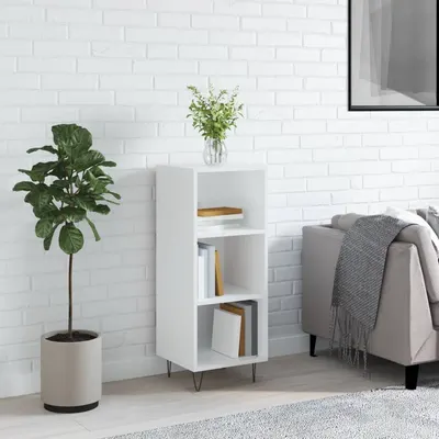 Gossi servanta, alb extralucios, 34,5x32,5x90 cm, lemn compozit