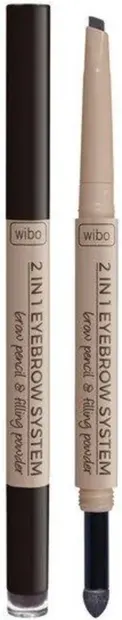 Wibo Creion pentru sprancene 2 în 1 Eyebrow System, 02, 2 g