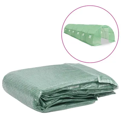 vidaXL Copertină de rezervă pentru seră (9 m²), verde, 200x450x200 cm