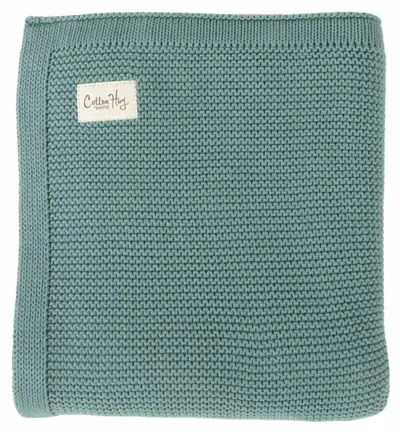 Pătură din bumbac Cotton Hug - Organic, 80 x 100 cm, Salvia