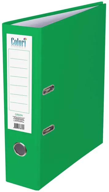 Dosar cu inele Colori - 8 cm, verde, fără cant metalic