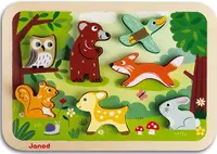 Puzzle pentru copii cu piese 3D Janod - Padure