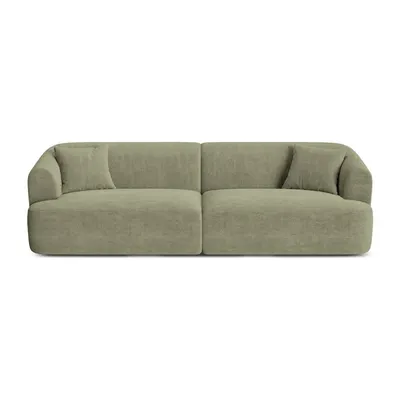 Canapea verde cu tapițerie din catifea reiată 255 cm Campi – Cosmopolitan Design