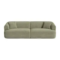 Canapea verde cu tapițerie din catifea reiată 255 cm Campi – Cosmopolitan Design