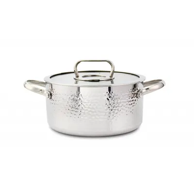 Oala din otel inoxidabil cu capac de sticla, capacitate 4.5L, diametru 24cm ZILAN / ZLN 1320 Engros