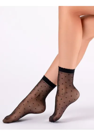 Sosete lycra cu buline Bliss 20 den - Negru