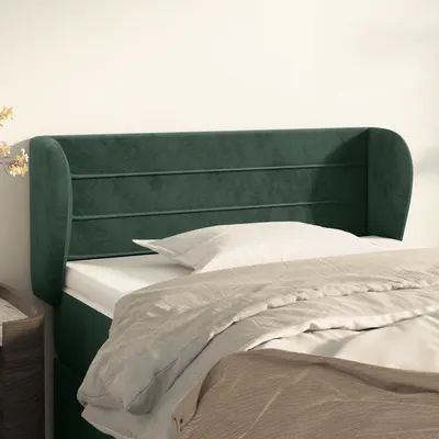 Gossi tablie de pat cu aripioare verde inchis 83x23x78/88 cm catifea