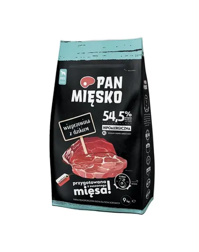 PAN MIĘSKO Sac hrana caini talie foarte mare cu porc si mistret XL 2x9 kg