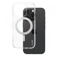 Husa MagSafe pentru Apple iPhone 16 Pro, PanzerGlass, Care Feature Kickstand, Transparenta Argintie