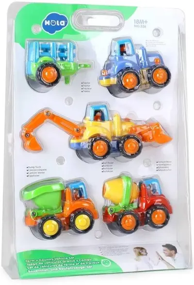 Set de jucării pentru copii Hola Toys – Cărucioare de construcție, 4 bucăți