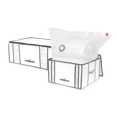 Cutii de depozitare pentru haine 2 buc. din material textil cu vacuum/cu pereți întăriți 65x45x27 cm Life – Compactor
