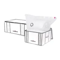 Cutii de depozitare pentru haine 2 buc. din material textil cu vacuum/cu pereți întăriți 65x45x27 cm Life – Compactor