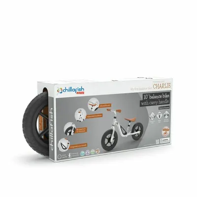 Bicicleta de echilibru, Chillafish Charlie Silver, Usoara, Cu ghidon si sa reglabile, Greutate 2.5 Kg, Cu roti din spuma EVA, 10 inch, Pentru 18-48 luni