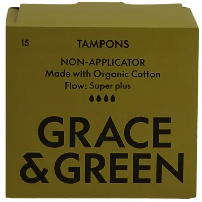 Tampoane fara Aplicator din Bumbac Organic Super Plus 15buc