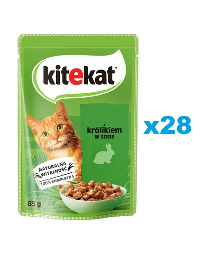 KITEKAT Set plicuri pisici, cu iepure in sos 28x85 g