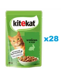 KITEKAT Set plicuri pisici, cu iepure in sos 28x85 g