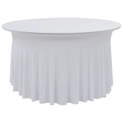 vidaXL Huse elastice masă lungi, 2 buc., alb, 150 x 74 cm
