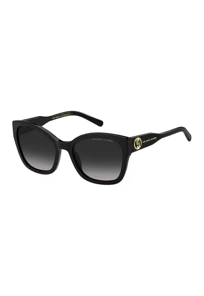 Ochelari de soare ovali cu lentile in degrade - Auriu/Negru