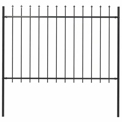 vidaXL Gard de grădină Woerden cu vârf tip suliță din oțel, 170x120 cm, negru