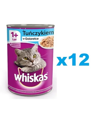 WHISKAS Adult conserve ton in aspic 12x400 g - hrana umeda completa pentru pisici adulte