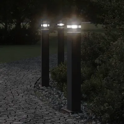 Gossi lampa de podea de exterior, negru, 50 cm, aluminiu