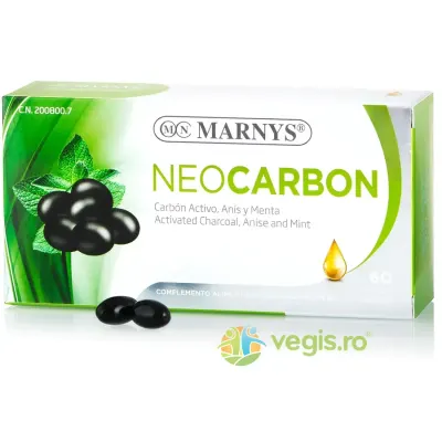 Neocarbon - Carbune Activ, Anason si Menta (Formula pentru Digestie si Constipatie) 60cps moi