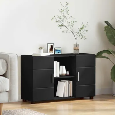 vidaXL Bufet FLORIN 88,5 x 30,5 x 55,5 cm Negru Lemn prelucrat