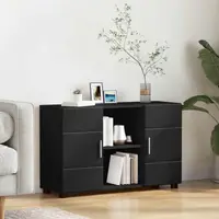 vidaXL Bufet FLORIN 88,5 x 30,5 x 55,5 cm Negru Lemn prelucrat