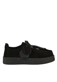 Tenisi casual - dama - T003 negru - piele nabuc - Negru