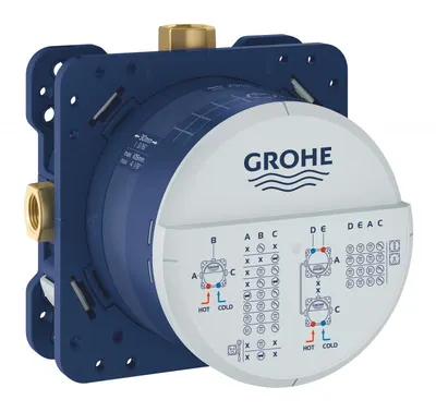 Unitate instalare incastrat Grohe Rapido SmartBox 35604000, 1/2 inch, 3 iesiri, 2 intrari, Alama