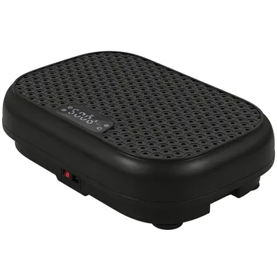 SPORTNOW Placă vibrațională cu 120 trepte de intensitate, 5 programe presetate, telecomandă, afișaj LED pentru tonifiere Negru | Aosom Romania