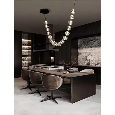 Lampa suspendata IFOS Triac Dimabil Nisipiu Negru & Crom Metal & Clear Acrylic LED 71 Wat 220-240 Volt 5044Lm 3000K IP20