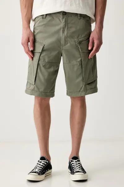 G-Star pantaloni scuți cargo pentru bărbați din bumbac cu elastan Rovic zip relaxed 12