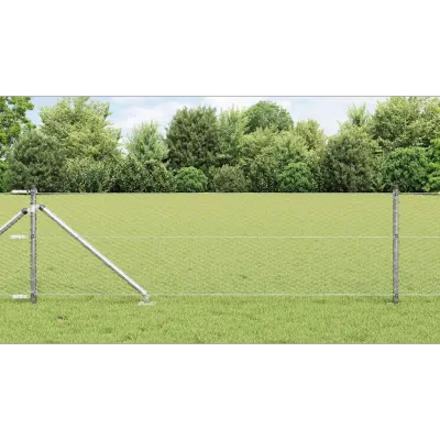 vidaXL Gard hexagonal cu stâlp 100 x 0,6 m Oțel Galvanizat Argintiu