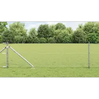 vidaXL Gard hexagonal cu stâlp 100 x 0,6 m Oțel Galvanizat Argintiu