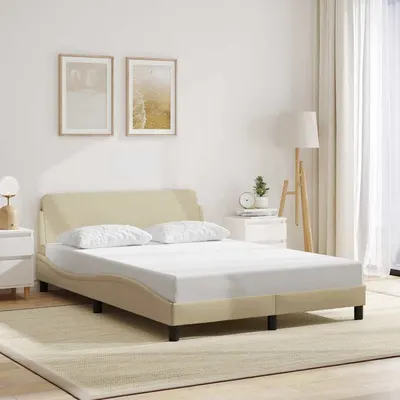 vidaXL Cadru de pat, Dover, crem, 140x200 cm, textil