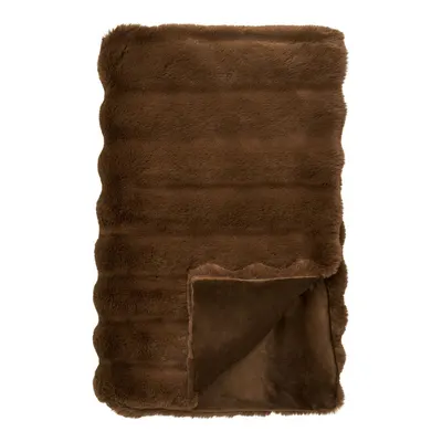 Pătură maro din blană artificială 130x180 cm Galena – House Nordic