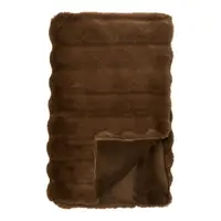 Pătură maro din blană artificială 130x180 cm Galena – House Nordic