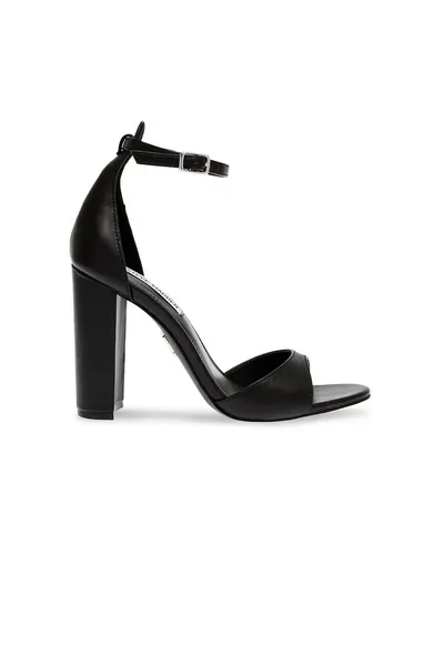 Sandale de piele cu bareta pe glezna - Negru